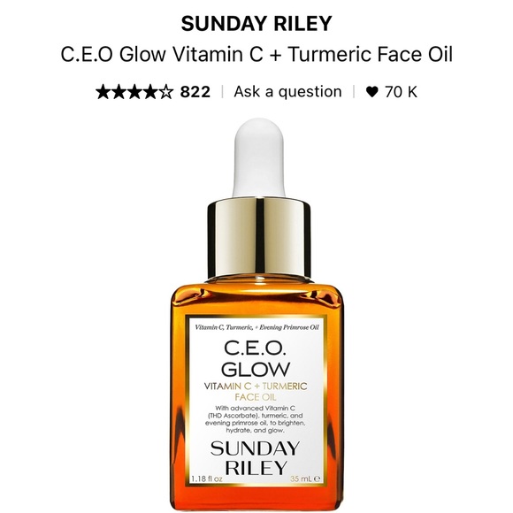 Sunday Riley C.E.O. Glow Vitamin C Turmeric Face Oil (1.18 fl. oz.)
